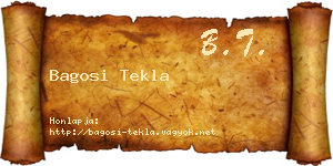 Bagosi Tekla névjegykártya